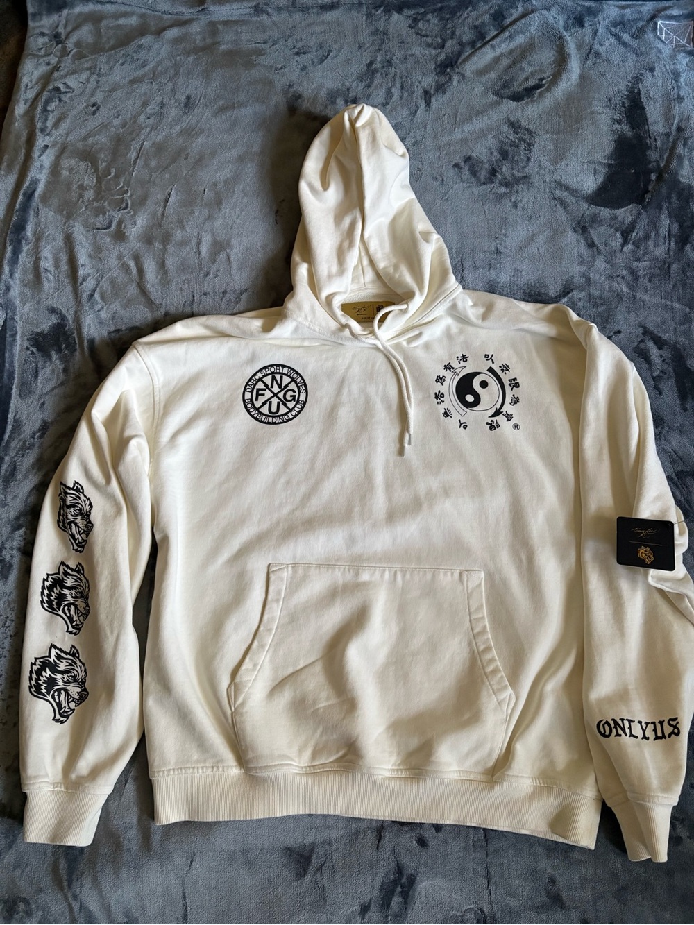 Darc Sport x Bruce Lee Cream “Wisdom Grunge” Hoodie 649 of 1000 Large NWT